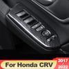 Car Door Armrest Window Lift Cover Protector Trim Decoration For Honda CRV CR-V 2017 2018    2022 Carbon Fiber Look