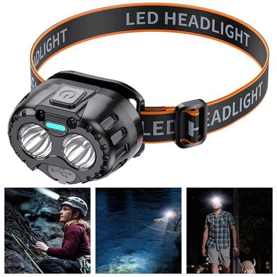 Leistungsstarke LED-Stirnlampe, IPX4, wasserdicht, Notfall-Stirnlampe, 250 lm, XPE-LED-Stirnlampe, 500 mAh, für Outdoor-Angeln, Camping, Wandern