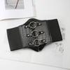 Gothic Solid Color Lift Up Female Waist Corset Wide Faux Leather Belt Women Fashion Slimming Waistband Adjustable Corset