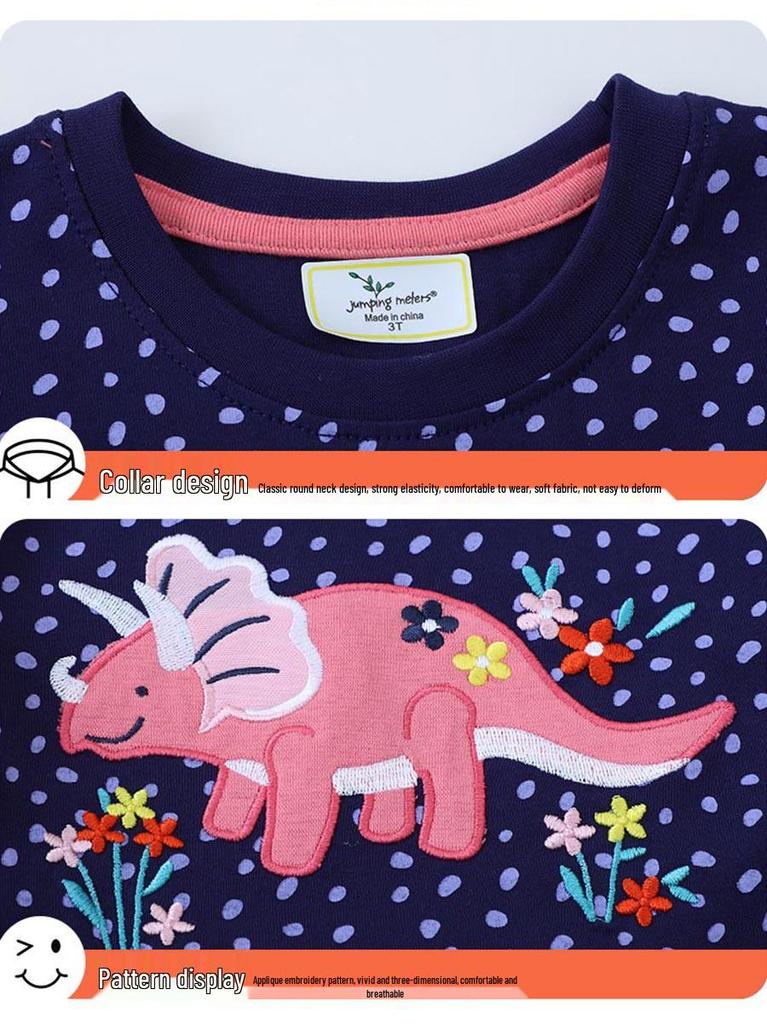 2026 Girls' Summer Cartoon Embroidery Dress: Stylish Academy Style for Kids