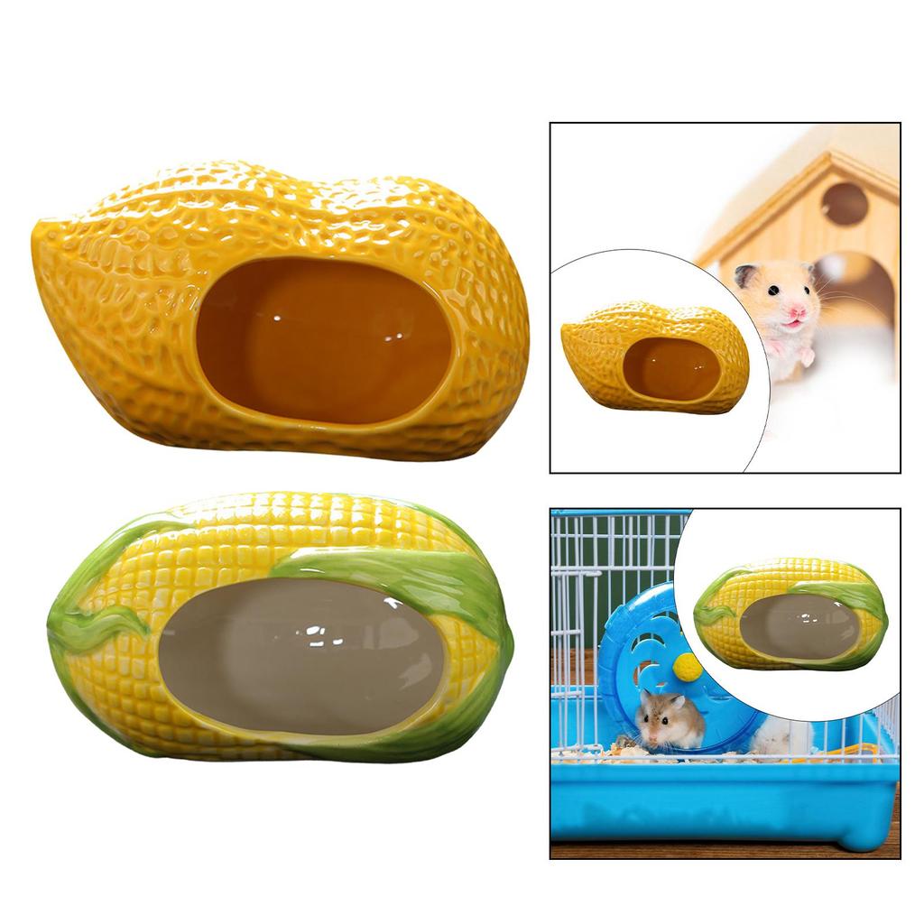 Pottery Hamster House Pet Bed Hideout Hut for Other Small Pet Hamster Gerbil