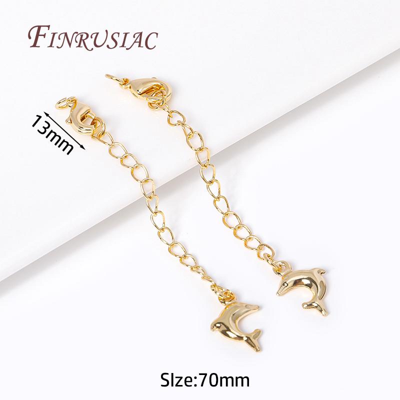 18K Gold Plated Extension Chains with Lobster Clasps Connector For Jewelry Necklace Extender,DIY Bracelets Making Accessories