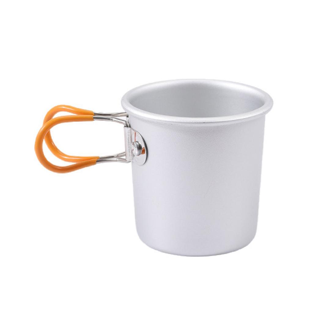 Aluminum Alloy Drink Cup Camping Picnics Coffee Mug Tableware with Folding Handle Travel Cup Cooking Equipment Enduring