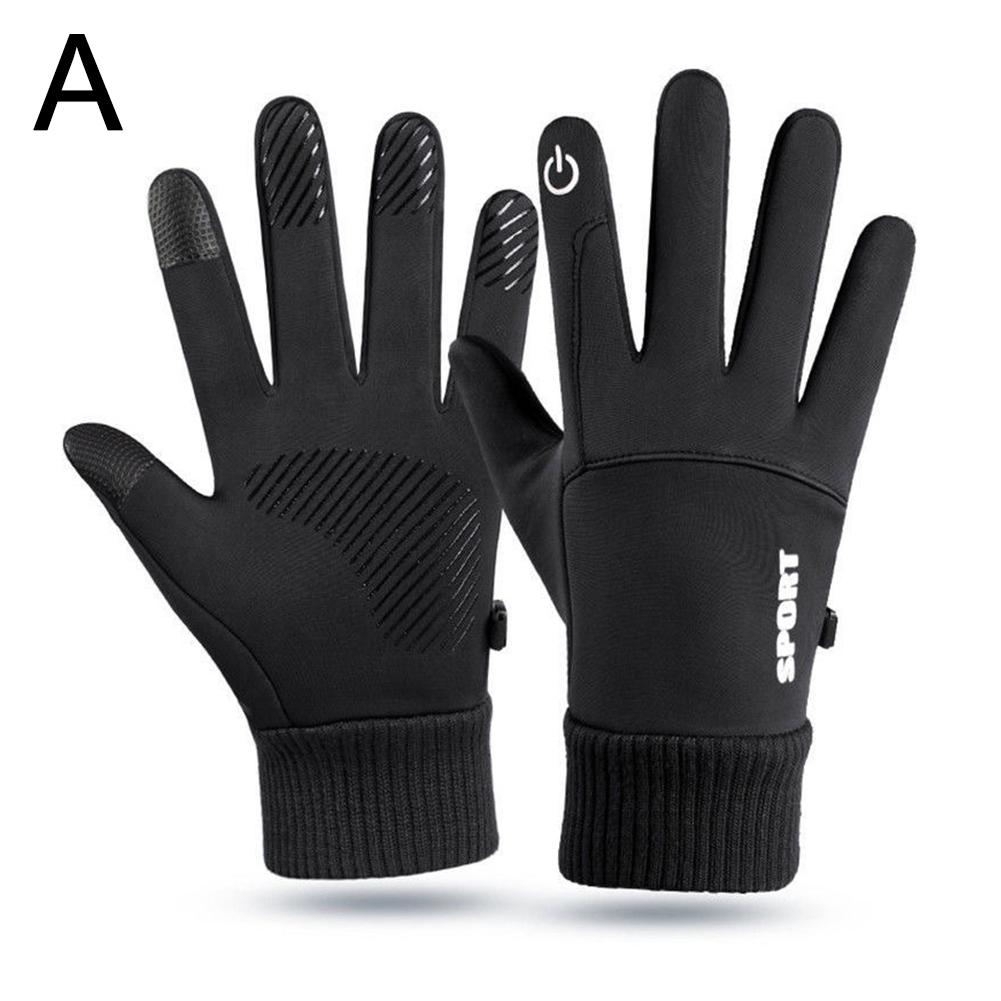 Autumn Winter Warm Men's Gloves Outdoor Cycling Sports Waterproof Touch Screen Glove For Men Women Plush Warm Slip-Proof Gloves