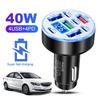 40W 8 Ports Car Charger Car Phone Charger Adapter with Voltage Display USB Type-C Car Charger Car Power Charger for Phone Tablet