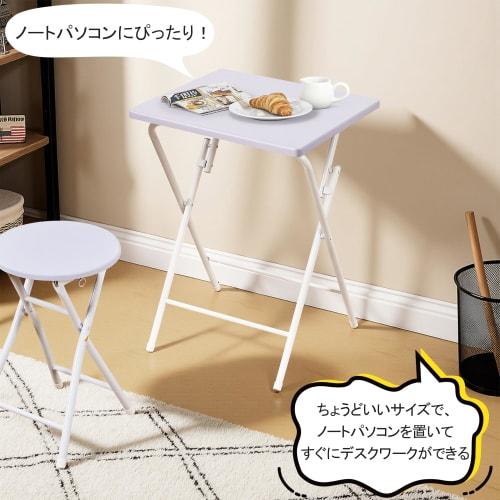 VECELO Mini Folding Side Table, 50cm Wide x 45cm Deep x 70cm High, Simple Desk, Folding Table, Office Desk, Multi-functional Coffee Table, Folding Des