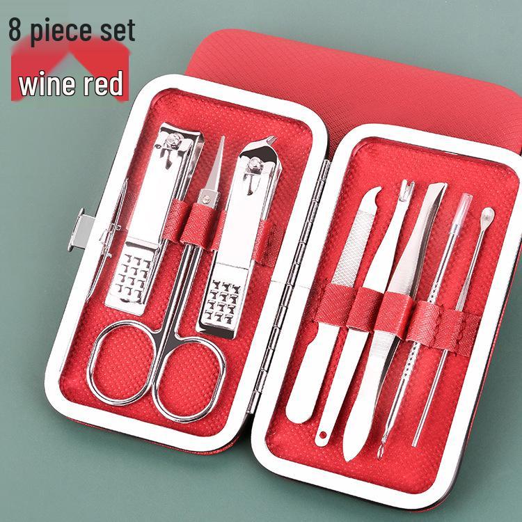 8-Piece Leather Nail Clipper Set: Multi-functional Manicure & Pedicure Tools Gift Set