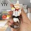 Kitchen Gadgets for Barbecue Grill Refrigerator Magnet Bottle Opener, 3D Cartoon Chef Resin Beer Cute Decor Home Soda Manual Can Punch Opener