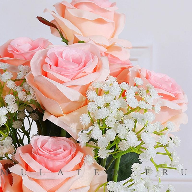 12Pcs Artificial Rose Flower Realistic Simulation Rose Bouquets for Home Garden Decoration, Wedding Flower Arrangements