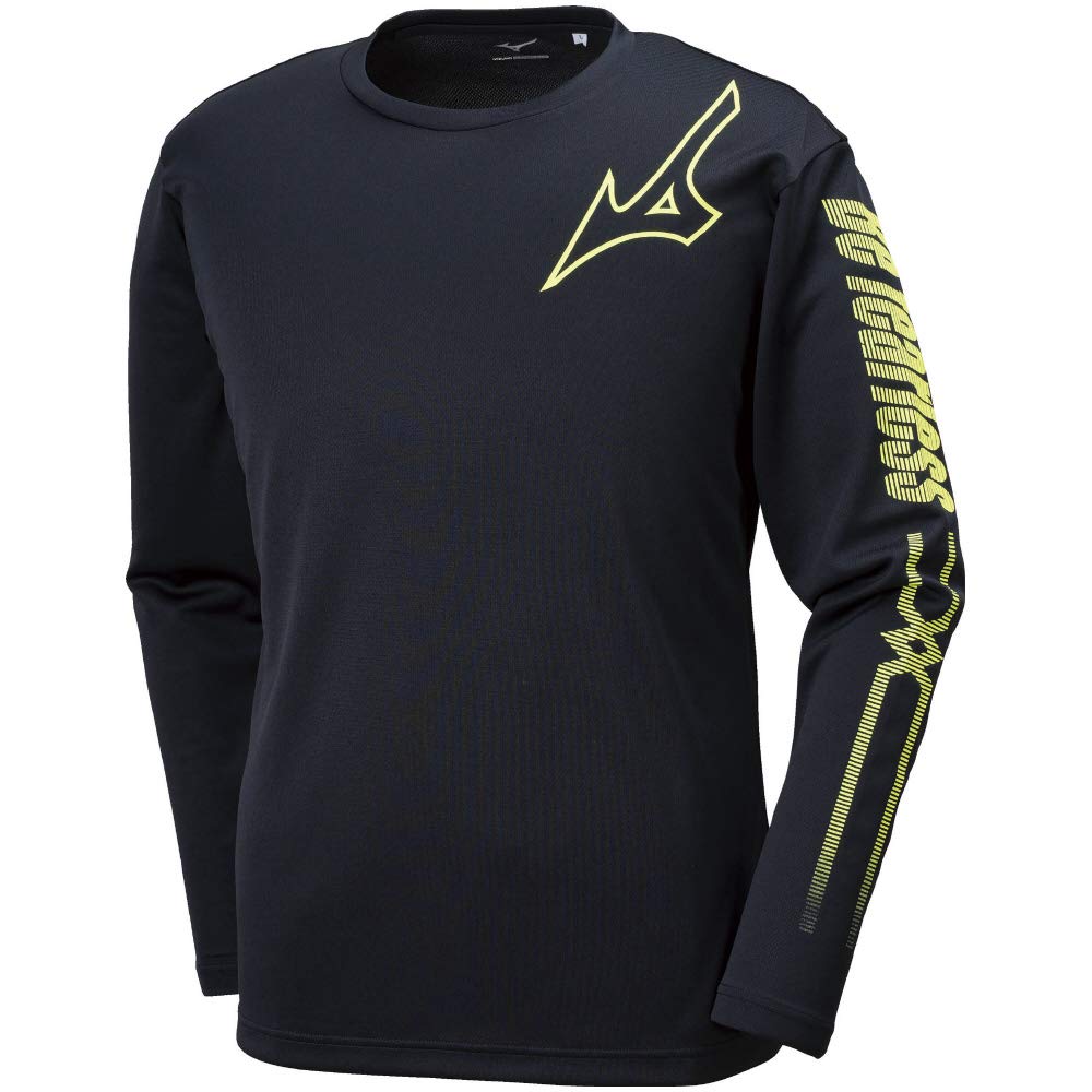 

Mizuno Volleyball Practice Long Black x Safety Size L Size Shirt, Sleeve, V2MA9590, Yellow, (Japan L)