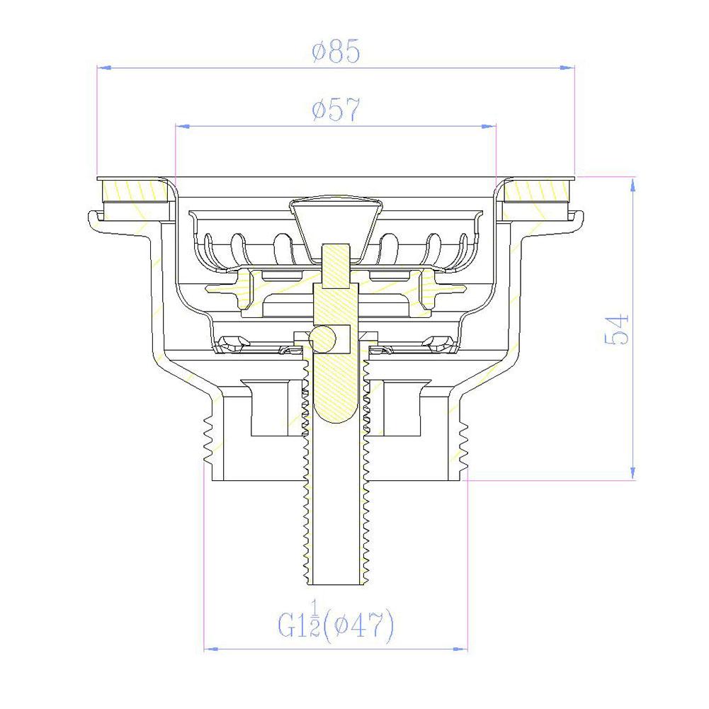 1 Pcs 85mm Stainless Steel & PVC Sink Stopper Kitchen Sink Strainer Stopper Waste Sink Filter Kitchen Tools Part