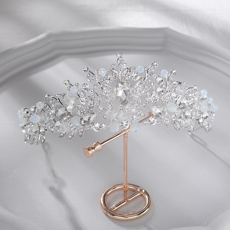

Лесной свадебный головной убор, хрустальная корона ручной работы в стиле барокко, литые украшения для волос в виде листьев