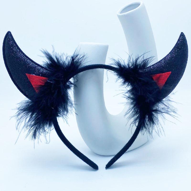 Halloween Devil & Spiderweb Headband with Bat Clip - Ghost Festival Party Costume Accessory