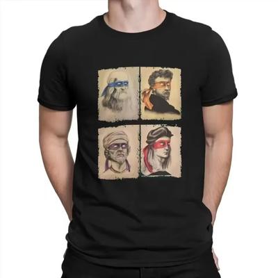 Męski T-shirt Śmieszne Włoskie Żółwie Miłośnicy Sztuki Prezent Renesansowi Artyści Ninja Poliestrowy T-shirt Graficzny Streetwear