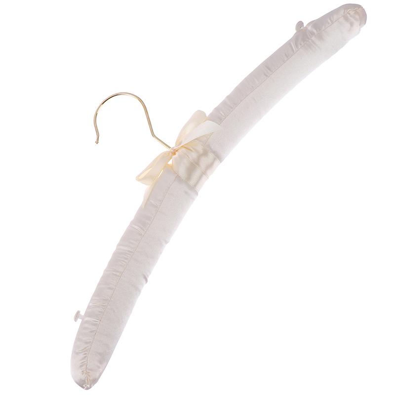 5 ks 38 cm bílé saténové vycpané ramínka na šaty kabát svatební