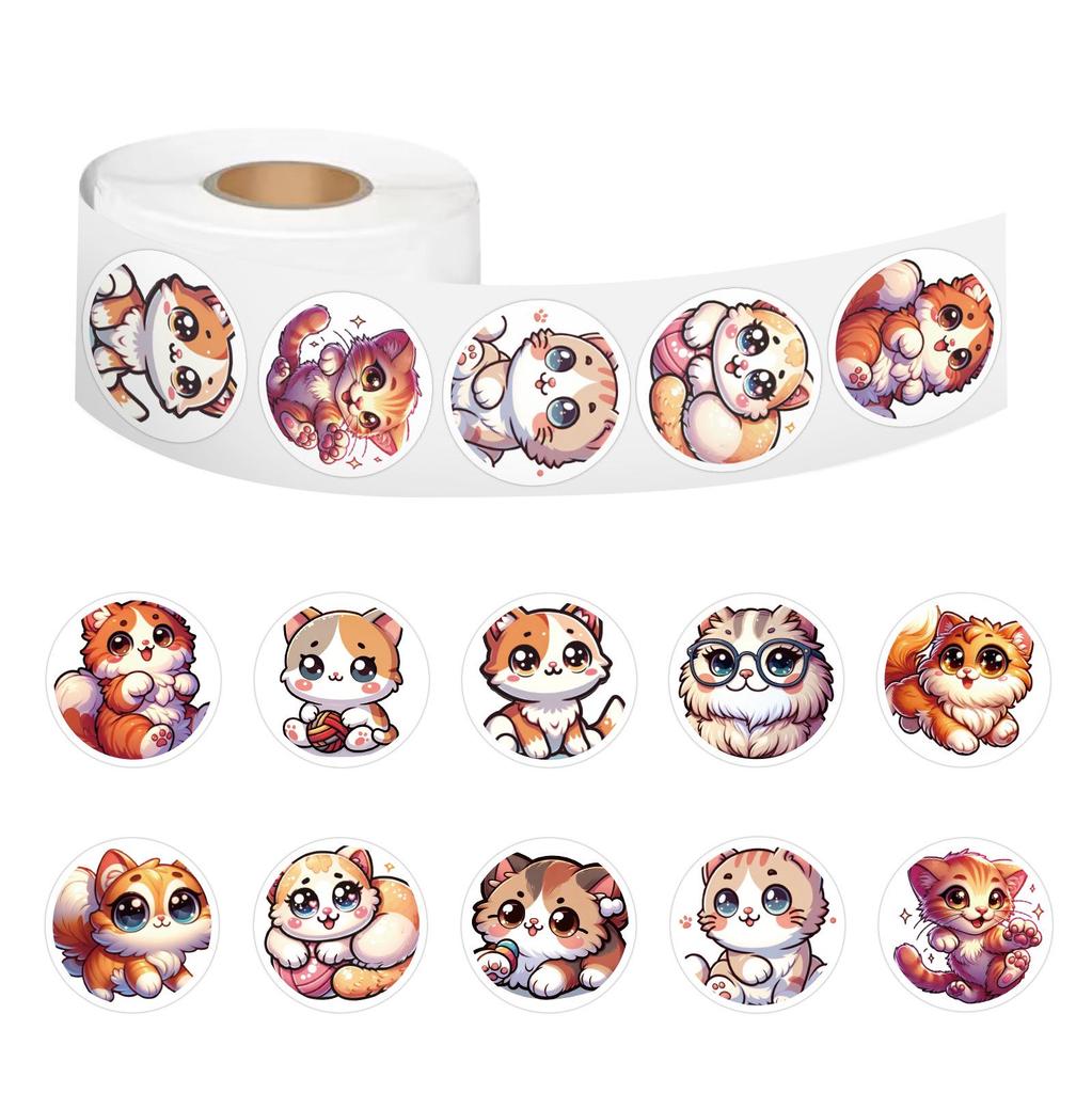 500 Cute Cat Animal Stickers - Perfect for Kids' DIY, Suitcases, Scooters, Water Bottles, and Diaries.