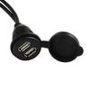 Car  for Dash Mount Dual USB Port Panel Interface Extension 145cm Cable Adapter