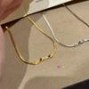 Bow Snake Bone Chain Stud Earrings Small Fresh And Sweet Elegant Collarbone Chain Fashionable Versatile Blade Chain Set