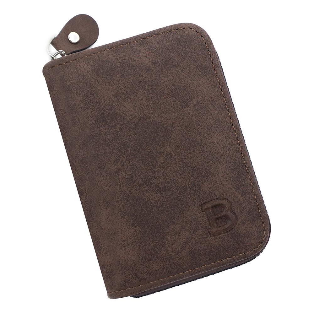 Men's Vintage B-Embossed Accordion Card Holder with Large Capacity and Coin Purse