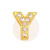 New Gold Letter Alphabet Shoes Charms Metal Button Rhinestone Crown Shoe Decorations Garden Shoes Accessories for Women Man 1PCS