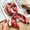 Simple temperament Spring and summer female imitation silk scarf versatile Korean version casual small square scarf neck protection decorative scarf