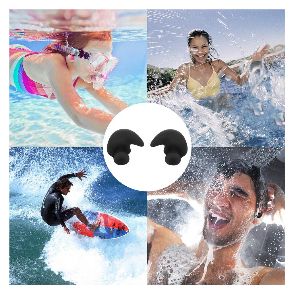 1 Pair Swimming Ear Plugs Soft Silica Gel Waterproof DustProof Water Sports Swim Earplugs(Pink in Bulk )