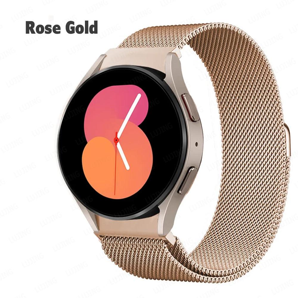 Milanese løkkebånd for Samsung Galaxy Watch 7 6/4/5 pro 44mm 40mm 45mm No Gaps Armbånd for Galaxy Watch 6 klassisk 43mm 47mm stropp