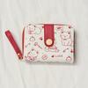 Printed Cute Bear Women's Wallet, Original Minimalist Japanese Style Tri-Fold Snap Closure Student Short Women's Coin Purse Clutch