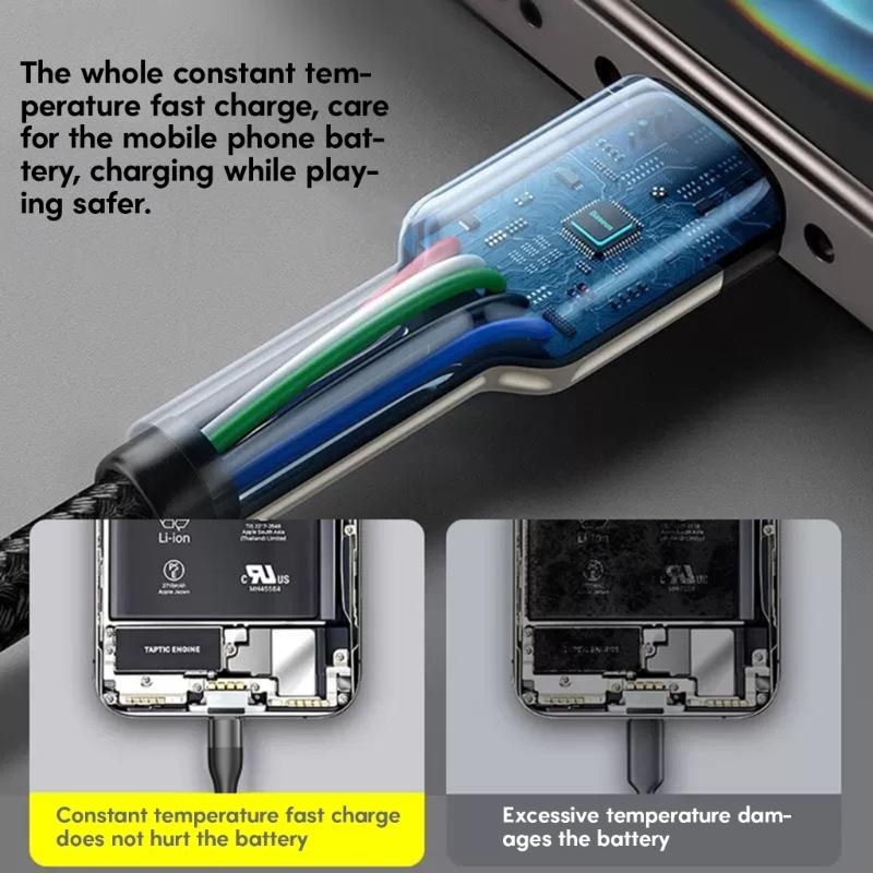 USB C To Type C Cable 66W Fast Mobile Phone Charging Cord Braided Extension Cable for Laptop/Tablet/Phone 0.25/1m