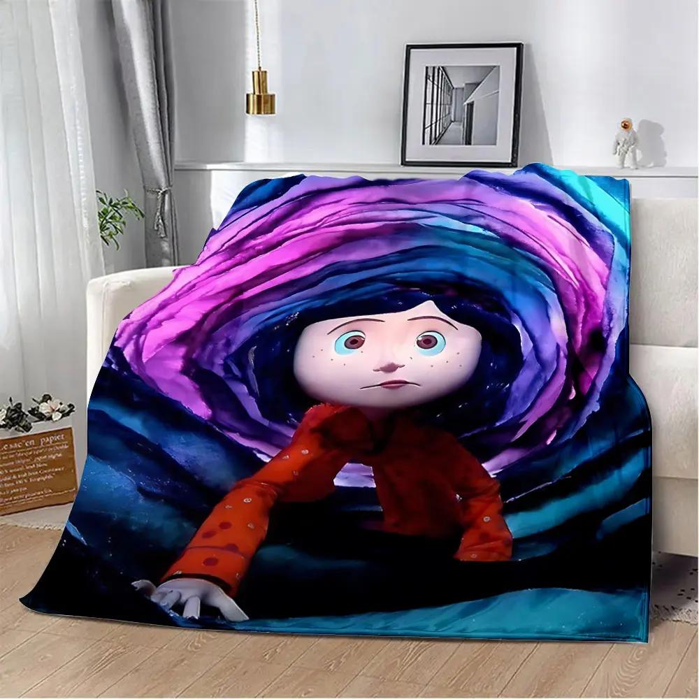 Coperta stampata Coraline per animazione Coperte da picnic Coperta calda Coperta morbida e confortevole Casa Viaggio Regalo di compleanno