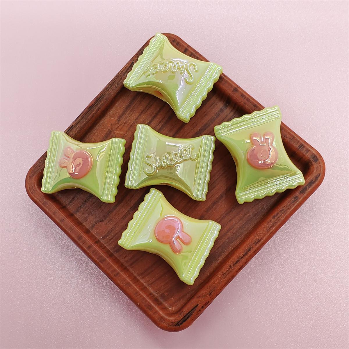 

10 шт., материал ручной работы, моделирование, свободные бусины, ожерелье, кролик, конфеты, цвет, изготовление ювелирных изделий, двухцветный кулон, УФ-браслет жёлтый