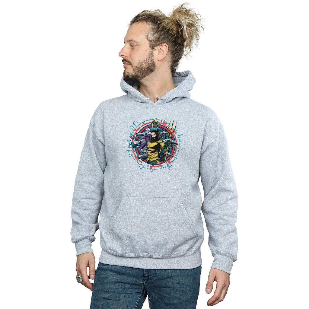 DC Comics Mens Aquaman Circular Crest Hoodie