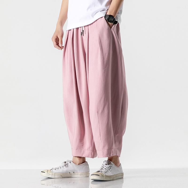 Men Wide Leg Pants Spring Brand Men Chinese Style Baggy Trouser Mens Hip Hop Jogger Pants Men Soild Color Pants