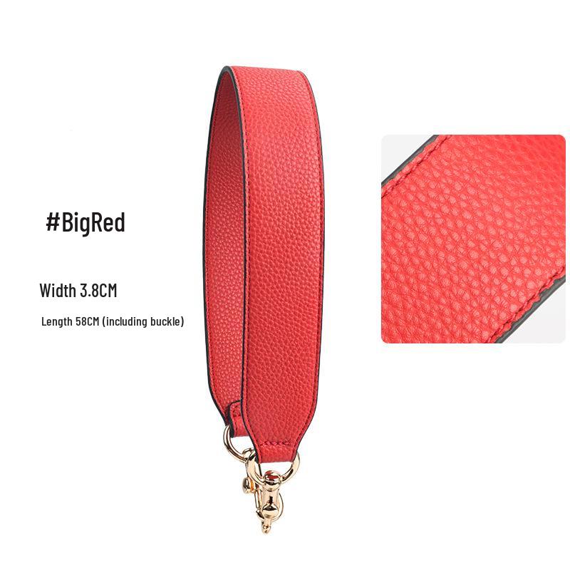 Women's Faux Leather Shoulder Strap Bag Accessory - Imitation Cowhide, Single Wide Short Handheld Strap
