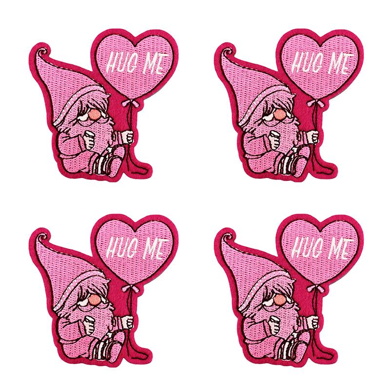 10PCS/lots Valentine's Day Embroidered Patches Pink Love Heart Patch Iron On Patches For Clothing Holiday Decoration Gift DIY