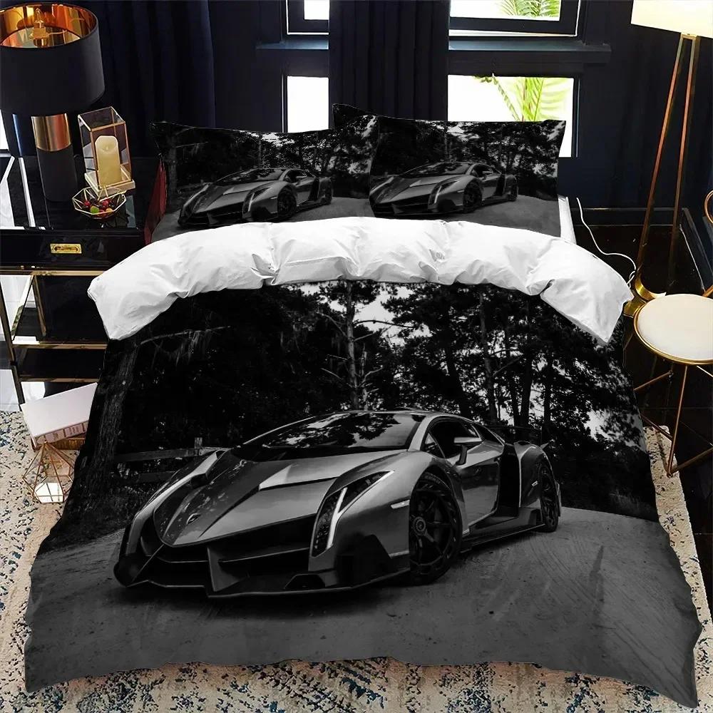 Top 3D Print Sports Car Supercar Bedding Set Boys Girls Twin Queen Size Duvet Cover Pillowcase Bed Kids Adult Home Textileextile