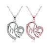 Mom Heart-shaped Pendant Diamond Letter Alloy Rhinestone Women Necklace Jewelry Mother Gift