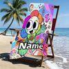 Custom Name Personalized Dandy's World Print Beach Towel, for Trip Camping Beach Party Home Decor, Birthday Gift for Family & Friends