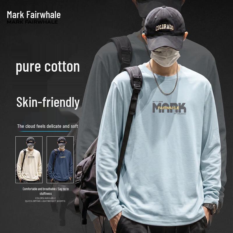 Mark Fairwhale Men's Pure Cotton Long Sleeve Crew Neck T-Shirt