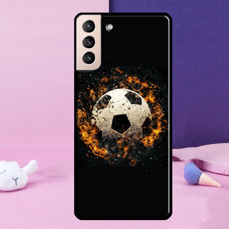 Football Soccer Ball Phone Case For Samsung Galaxy S24 Ultra S25 Ultra S9 S10 S20 S21 S22 Plus S23 S24 FE Cover