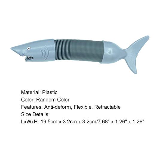Shark Stretch Tube Flexible DIY Telescopic Squeezing Pipe Vent Toy Stress Relief Cute Decompression Fidget Pipe Sensory Toys Children Toy Gift