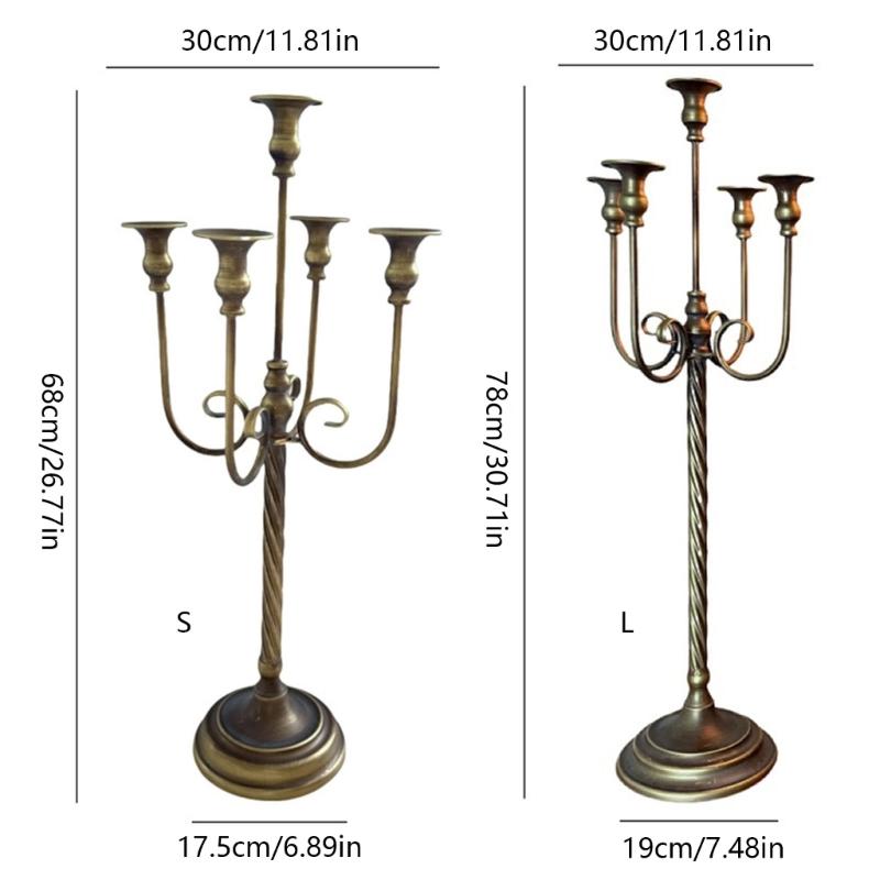 Retro Candlestick Holders Iron Metal Taper Candle Holders Decorative Candle Stands for Wedding,Dinning Home Decorations