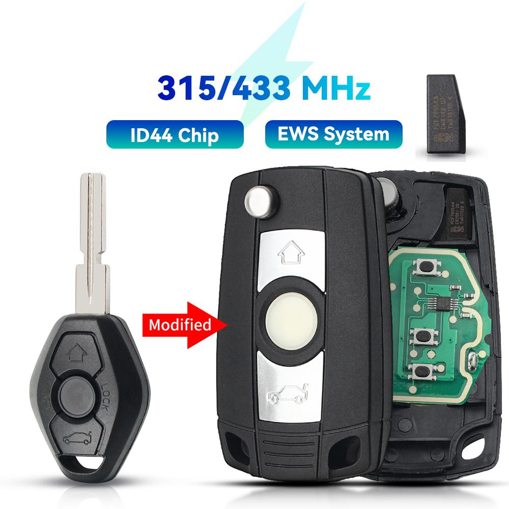 KEYYOU With Cutting Service Remote Key EWS Sytem For BMW E38 E39 E46 X3 X5 Z3 Z4 1/3/5/7 Series 315/433MHz ID44 Transmitter Key