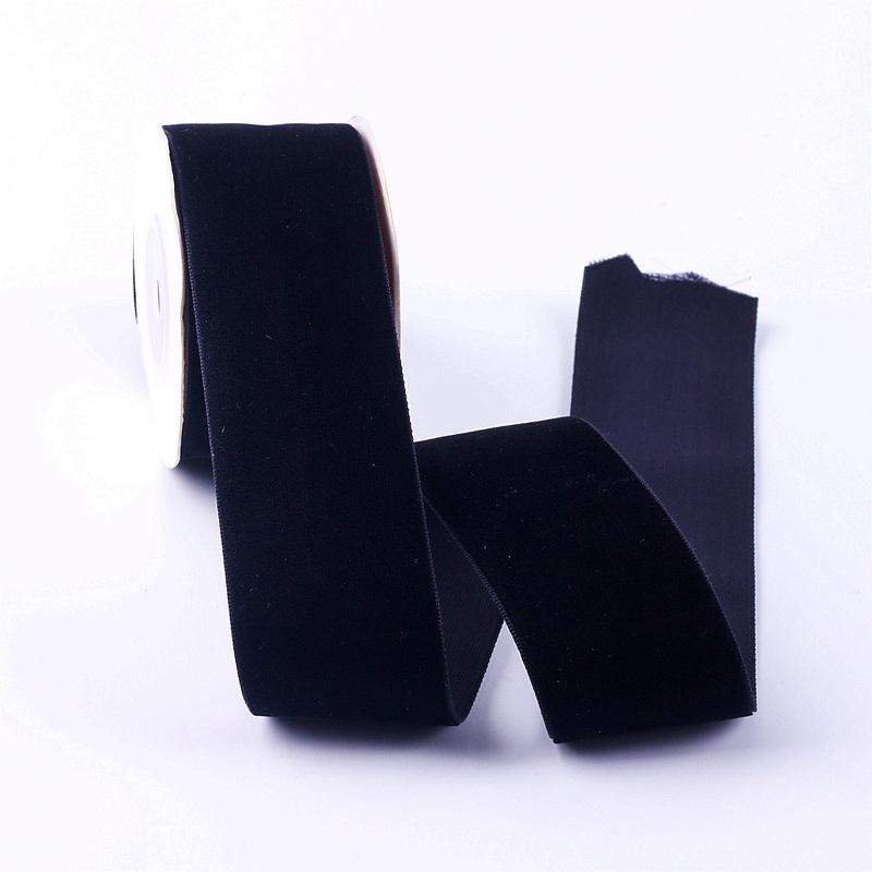 Eco-Friendly 38mm Single-Sided Flocked Velvet Ribbon Spool for Gift Wrapping DIY Bows Hair Accessories Birthday Cake Box Bands