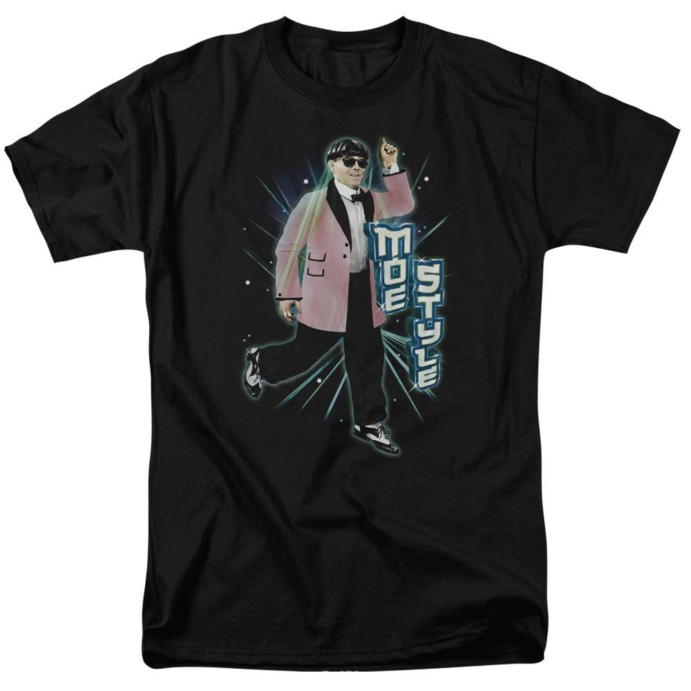 Three Stooges - Moe Style - Adult Unisex Short Sleeve T-Shirt - Black M