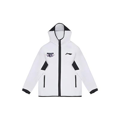 Li Ning CBA Series Beijing Team Casual Sports Zip-Up Hoodie Jacket Men Jackets White AWDTD65-2