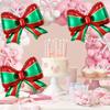 Red Green Christmas Bow-shaped Aluminum Film Balloons Festival Party Supplies Christmas Indoor Outdoor Decoration Balloons