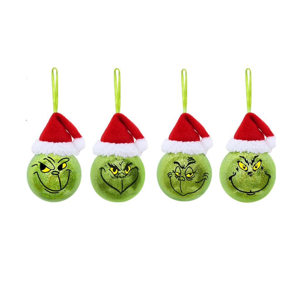 12PCS-Pack Of Christmas Decoration Christmas Tree Ornaments With Green Hair, Cute Decoration Props