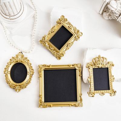 2er Set Kleiner Goldener Hängender Fotorahmen Antikes Harz Handwerksornament Für Bilder Und Fotos Display Wandkunst Dekore