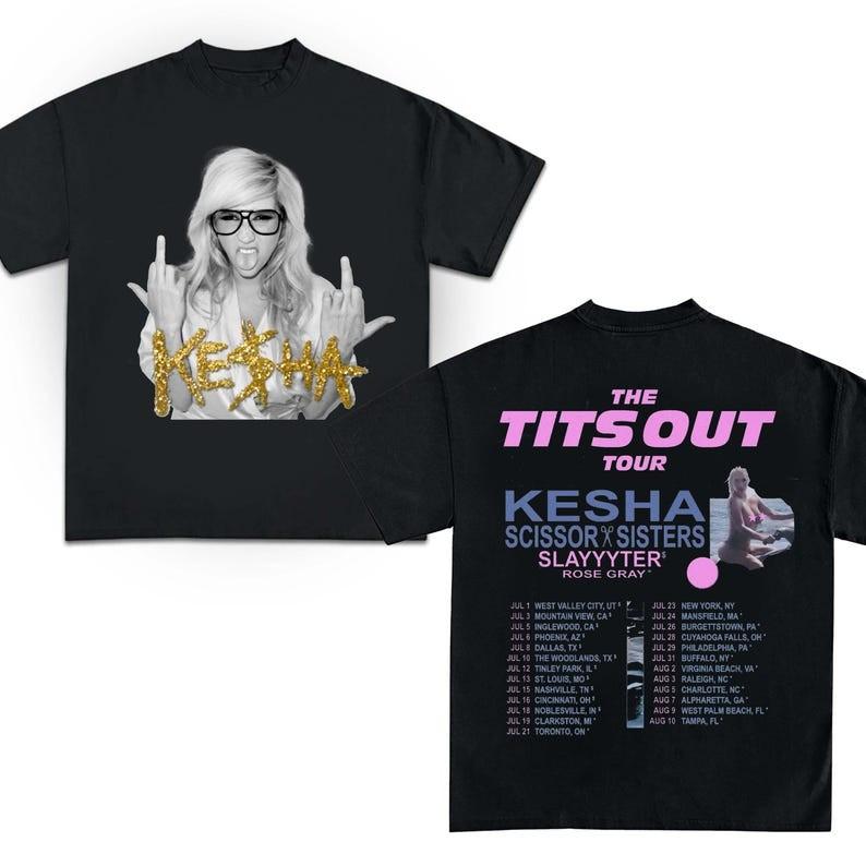 Kesha 2026 Concert Shirt 2026 Kesha The Tits Out Tour Tshirt Kesha 90s Vintage XXXL